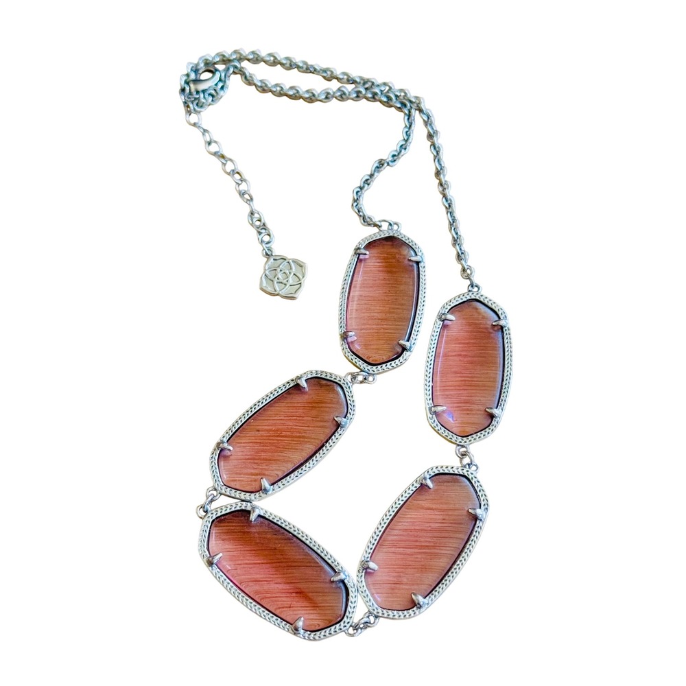 Kendra Scott Noelle Necklace‎ Purple Amethyst Silver Plated Designer Chain 20"